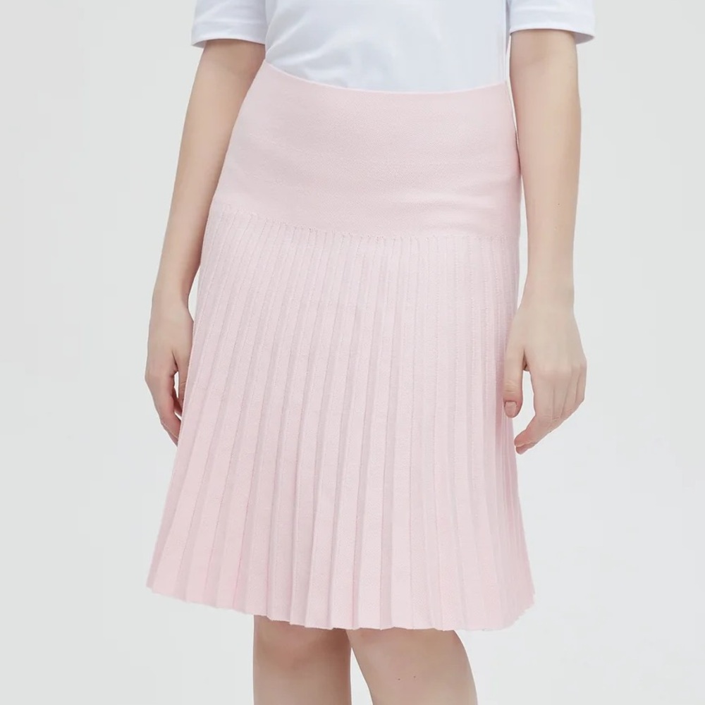 Pink and White Mia Mod Pleated Skirts